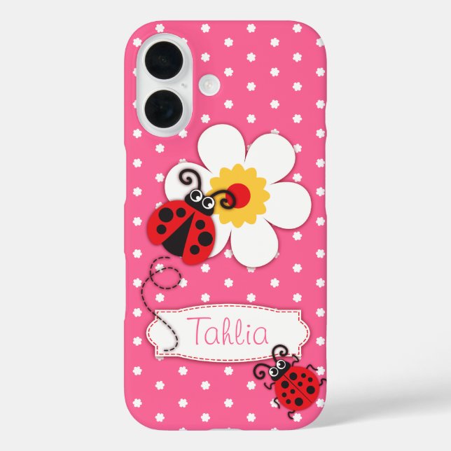 Mignonne filles coccinelle nom coque iphone violet (Verso)