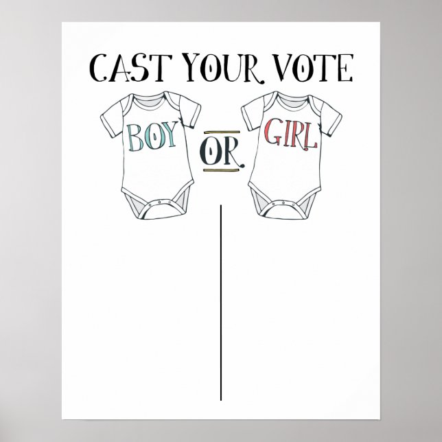 Mignonne Genre Révéler Baby Voting Poster (Devant)