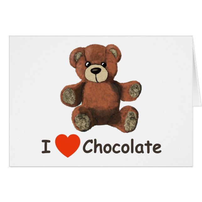 Mignonne I Coeur (Amour) Chocolat Teddy Ours (Devant horizontal)