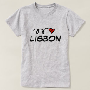 Mignonne I heart T-shirt Lisbonne pour femmes