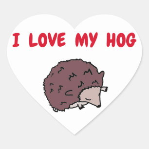 Mignonne J'Aime Mes Stickers De Hérisson De Porc
