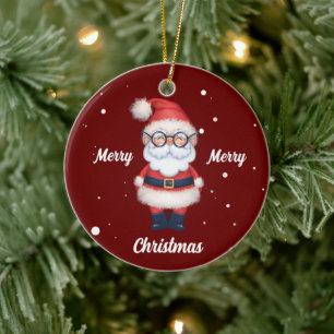 Mignonne joyeux Noël Père Noël ornement céramique