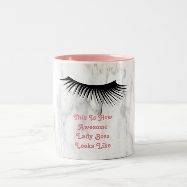 Mignonne Lady Eyelash Boss Coffee Mug Soft Rose (Centre)