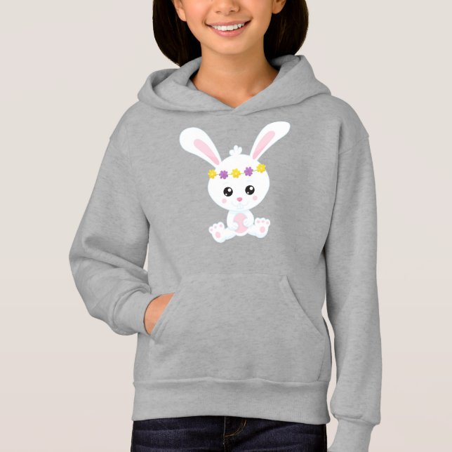 Mignonne Lapin, Petit Lapin, Lapin Blanc, Fleurs (Devant)