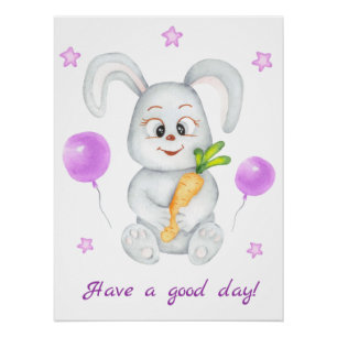 Mignonne Lapin pour une ambiance positive Poster