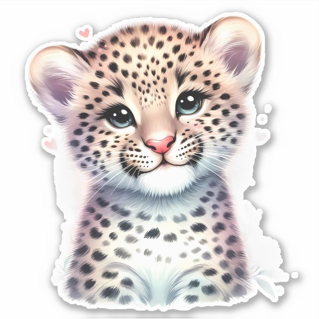 Mignonne-Le ! Sticker Leopard Custom Cut (Devant)