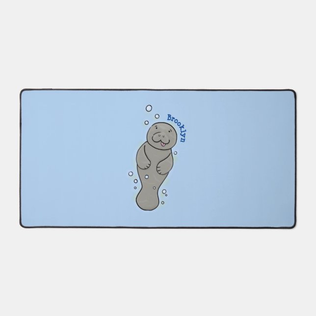 Mignonne manatée bébé avec bulles illustration (Recto)
