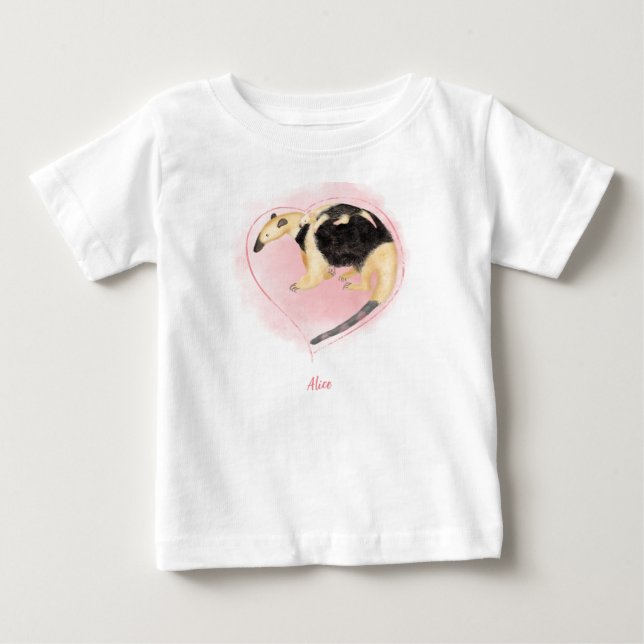 Mignonne mère et bébé tamandua T-shirt bébé (blanc (Devant)