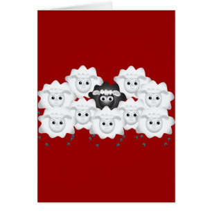 Mignonne mouton noir de la famille