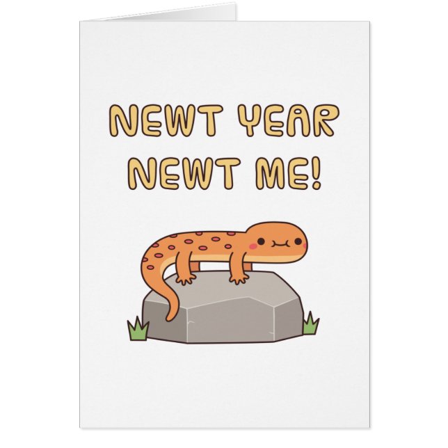 Mignonne Newt Year Newt Me Doodle, New Year Saying (Devant)