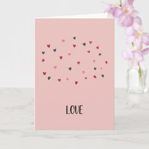 Mignonne nuage de coeur Aimer Carte de voeux pliée