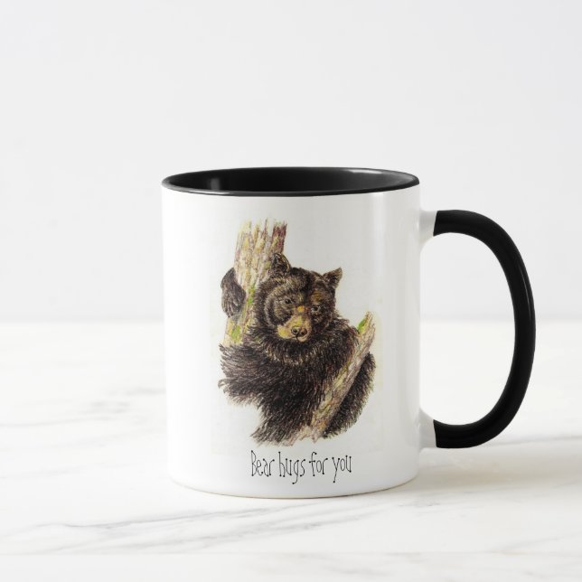 Mignonne, Ours Hugues pour vous, Mug Ours Noir (Droite)