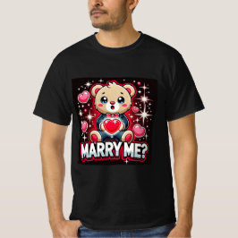 Mignonne Ours Teddy Marry Me Marry Mens Tshirt