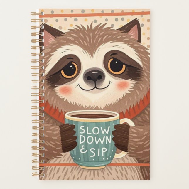 Mignonne paresse de dessin avec des yeux somnolent (Devant)