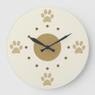 Mignonne pattes de chien Horloge murale