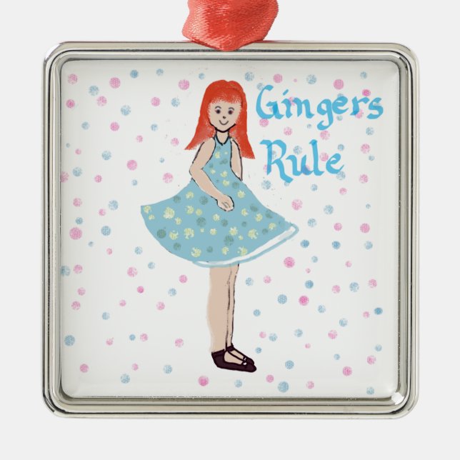 Mignonne Petite Fille "Gingers Rule" Ornement (Devant)