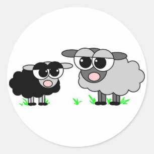 Mignonne Petite Mouton Noir & Gros Stickers Mouton