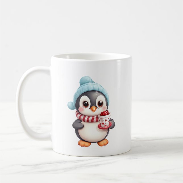 ☕ mignonne pingouin Mug de Noël - Café de vacances (Gauche)