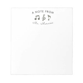 Mignonne professeur de musique bloc-notes stationn
