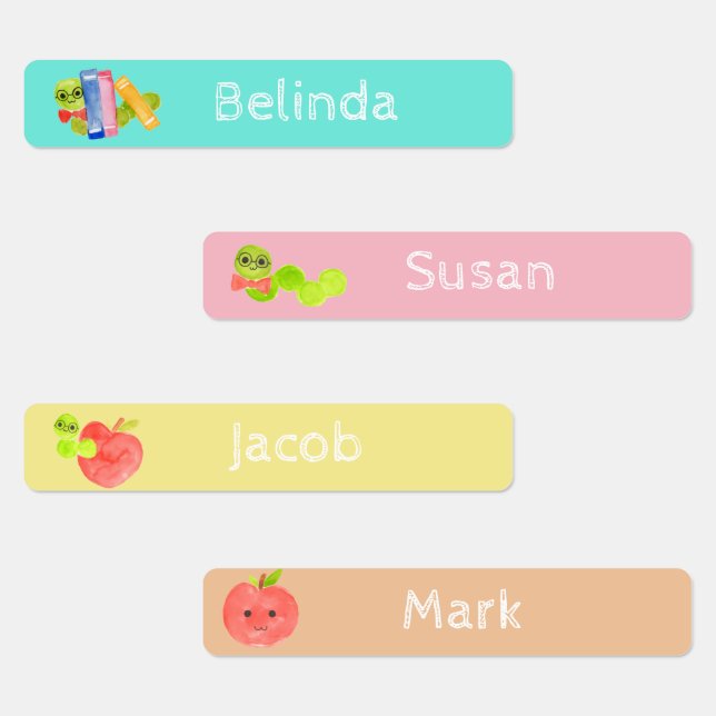 Mignonne retour à l'école nom enfant étiquette (Groupe)