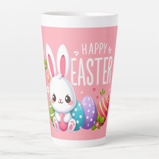 Mignonne, rose Joyeux lapin de Pâques Mug (Devant)