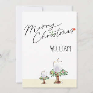 Mignonne, rustique, carte de Noël traditionnelle