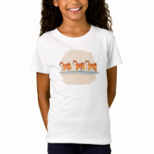 mignonne shiba inu marchant en ligne t-shirt