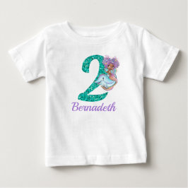 Mignonne Sirène Ethnique 2e T-shirt Anniversaire
