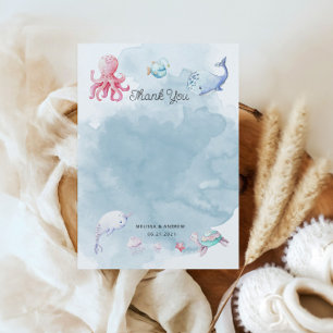 Mignonne sous le Carte de remerciements du Baby sh