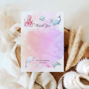 Mignonne sous le Carte de remerciements du Baby sh