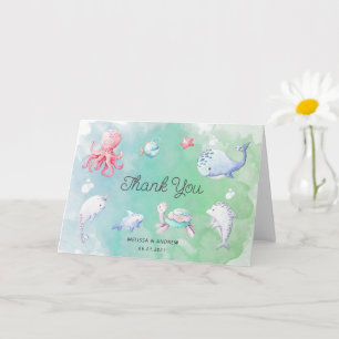 Mignonne sous le Carte de remerciements du Baby sh