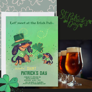 Mignonne ST. Invitation de Patrick's Day Dachshund