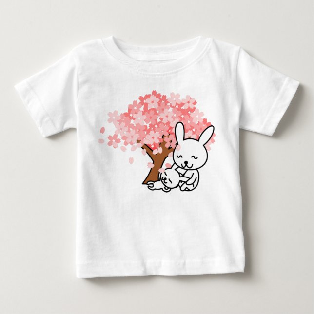 Mignonne T-shirt imprimé lapin pour bébés (Devant)