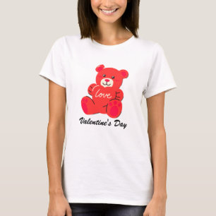 Mignonne T-shirt ours en peluche de la Saint-Valen