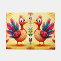 Mignonne tapis de porte de Turquie Thanksgiving