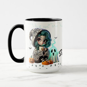 Mignonne tasse classique de café Halloween effraya