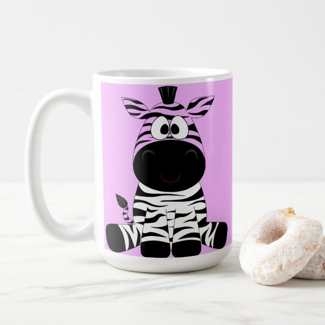 Mignonne tasse de zèbre pourpre (Avec donut)