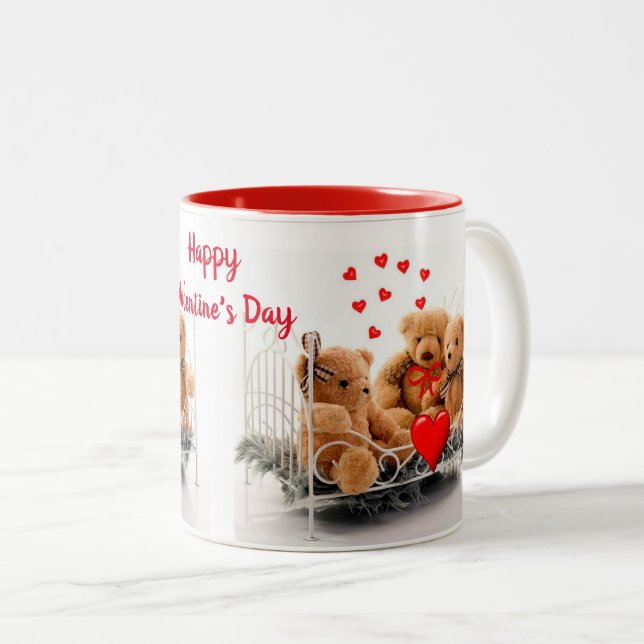 Mignonne Teddy Bear Love/Valentine's Day Mug (Devant droit)