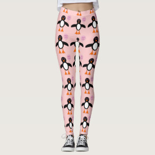 Mignonnes Leggings Bébé Fille Pingouin Rose