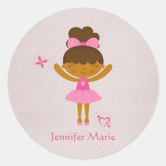 Mignons autocollants de ballerine ethnique personn