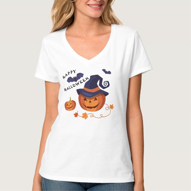 "Mignons Citrouilles" Joyeux T-shirt d'Halloween (Devant)