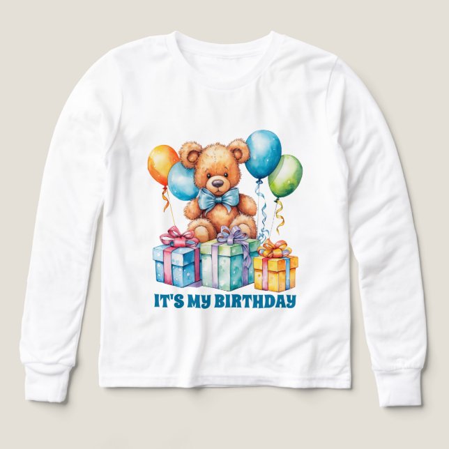 Mignons garçons Teddy bear fête d'anniversaire (Motif recto)