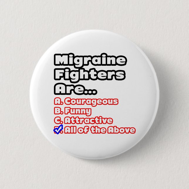 Migraine Fighter Quiz Button (Vorderseite)