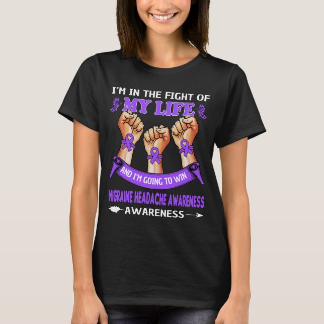 MIGRAINE HEADACHE AWARENZ T-Shirt (Vorderseite)