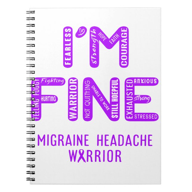 Migraine Headache Warrior - I AM FINE Notizblock (Vorderseite)