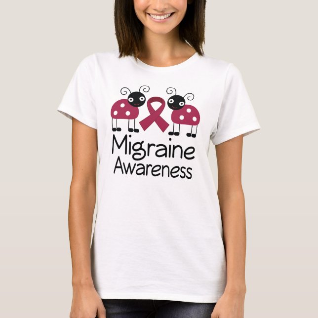 Migräne-Bewusstseins-Burgunder-Band T-Shirt (Vorderseite)