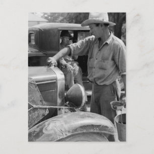 Migrant Fruit Worker Cars, 1940 Postkarte