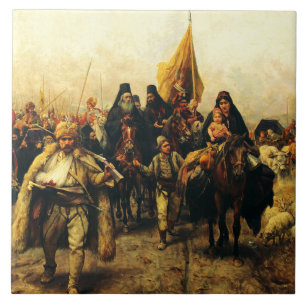 Migration der Serben von Paja Jovanovic Fine Art Fliese