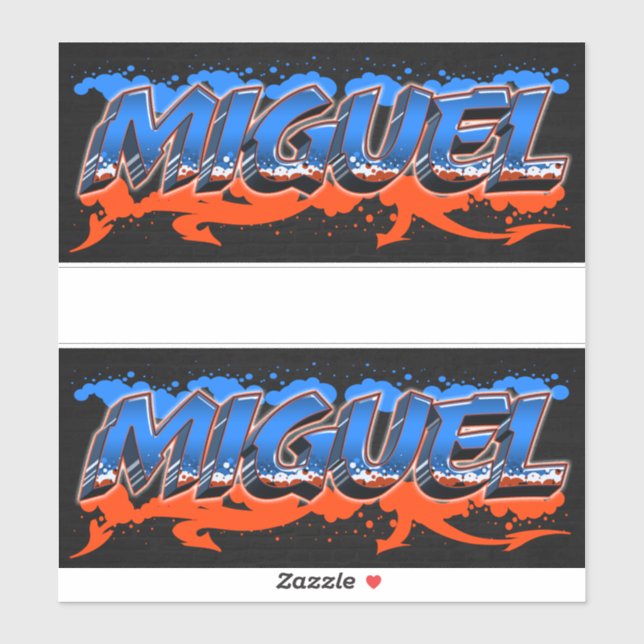 Miguel prénom nom autocollant graffiti sticker (Feuille)