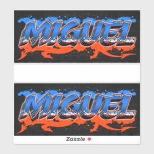 Miguel Prénom Nom Graffiti Autocollants
